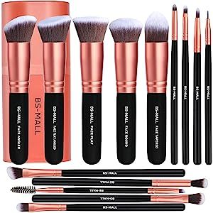 BS-MALL Makeup Brushes Premium Synthetic Foundation Powder Concealers Eye Shadows Makeup 14 Pcs B... | Amazon (US)