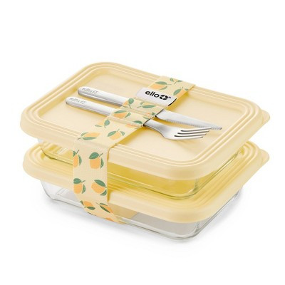 Ello Everyday 7pc Lunch Stack Food Storage Containers Lemon Yellow | Target