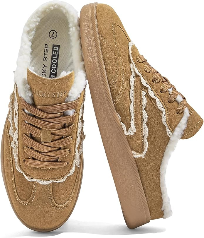 LUCKY STEP Women’s Mule Fashion Sneakers Slip On Backless Walking Shoes Winter Retro Comfy Casu... | Amazon (US)