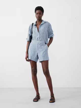 Linen-Blend Pull-On Short | Banana Republic Factory