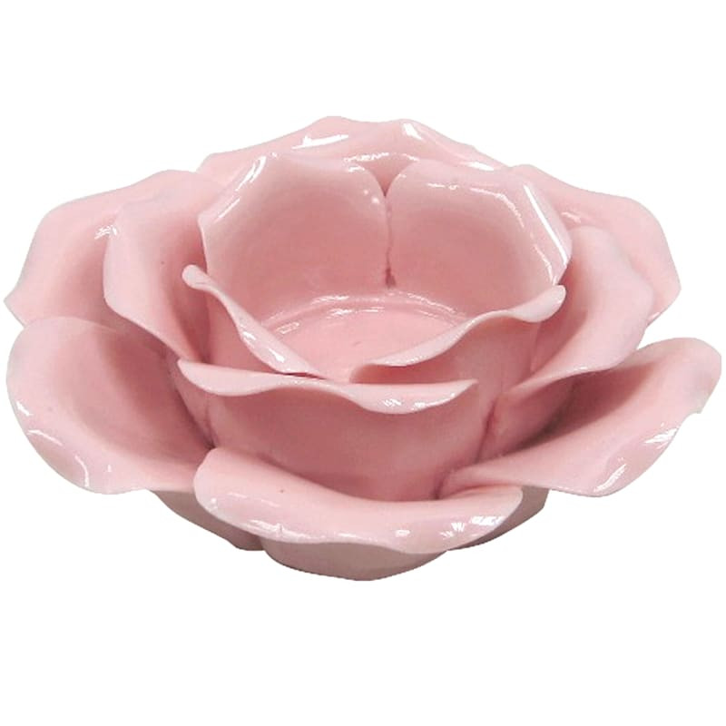 Pink Ceramic Flower Tealight Candle Holder, 2" | At Home