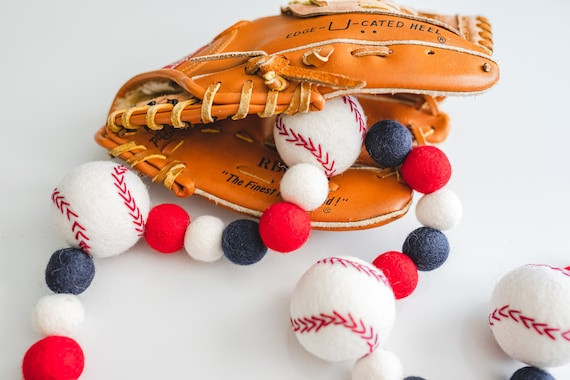 Baseball garland, baseball teams, felt ball garland, sports garland, baseball decor, baseball bir... | Etsy (US)