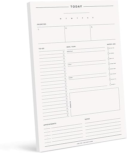 Bliss Collections Minimalist Daily Planner, 50 Undated 8.5 x 11 Tear-Off Sheets, Productivity ... | Amazon (US)