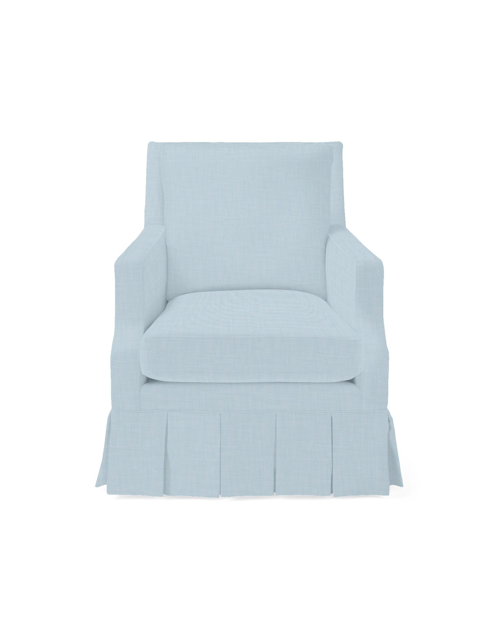 Grady Notch Arm Pleated Swivel Chair | Serena and Lily