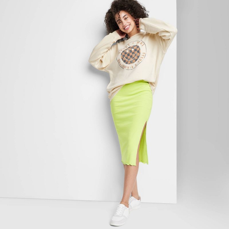 Women's Ascot + Hart Graphic Rib Knit Skirt - Lime Green | Target