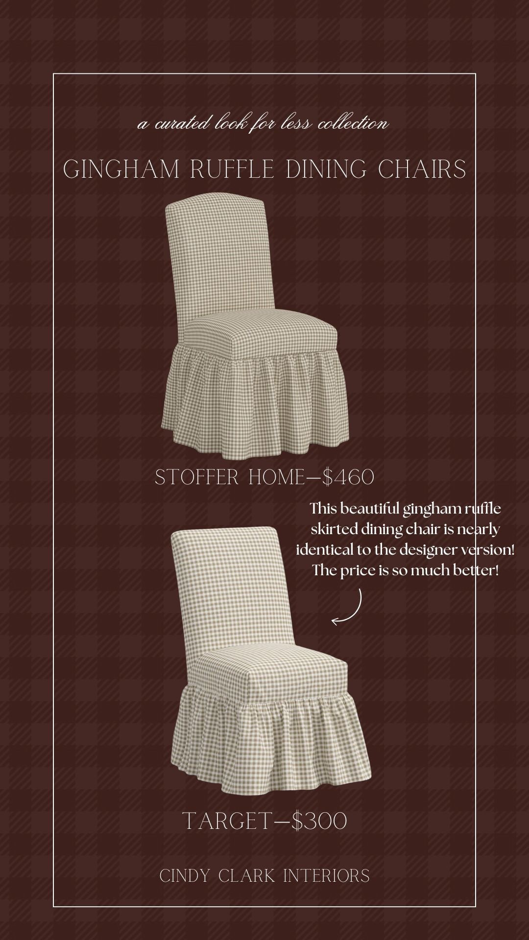 This beautiful gingham ruffle skirted dining chair is nearly identical to the designer version! The price is so much better!

#LTKSaleAlert #LTKHome