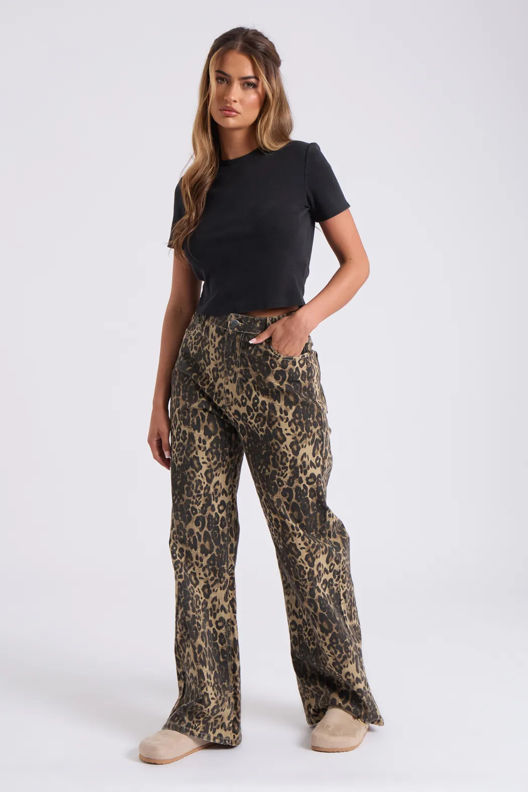 Wide Leg Leopard Print Jean | NastyGal UK