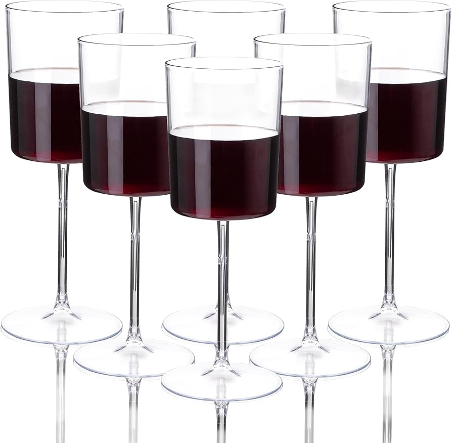 12 Pack Clear Plastic Wine Glasses - 14Oz Plastic Wine Glasses with Stem - Disposable Stemmed Win... | Amazon (US)