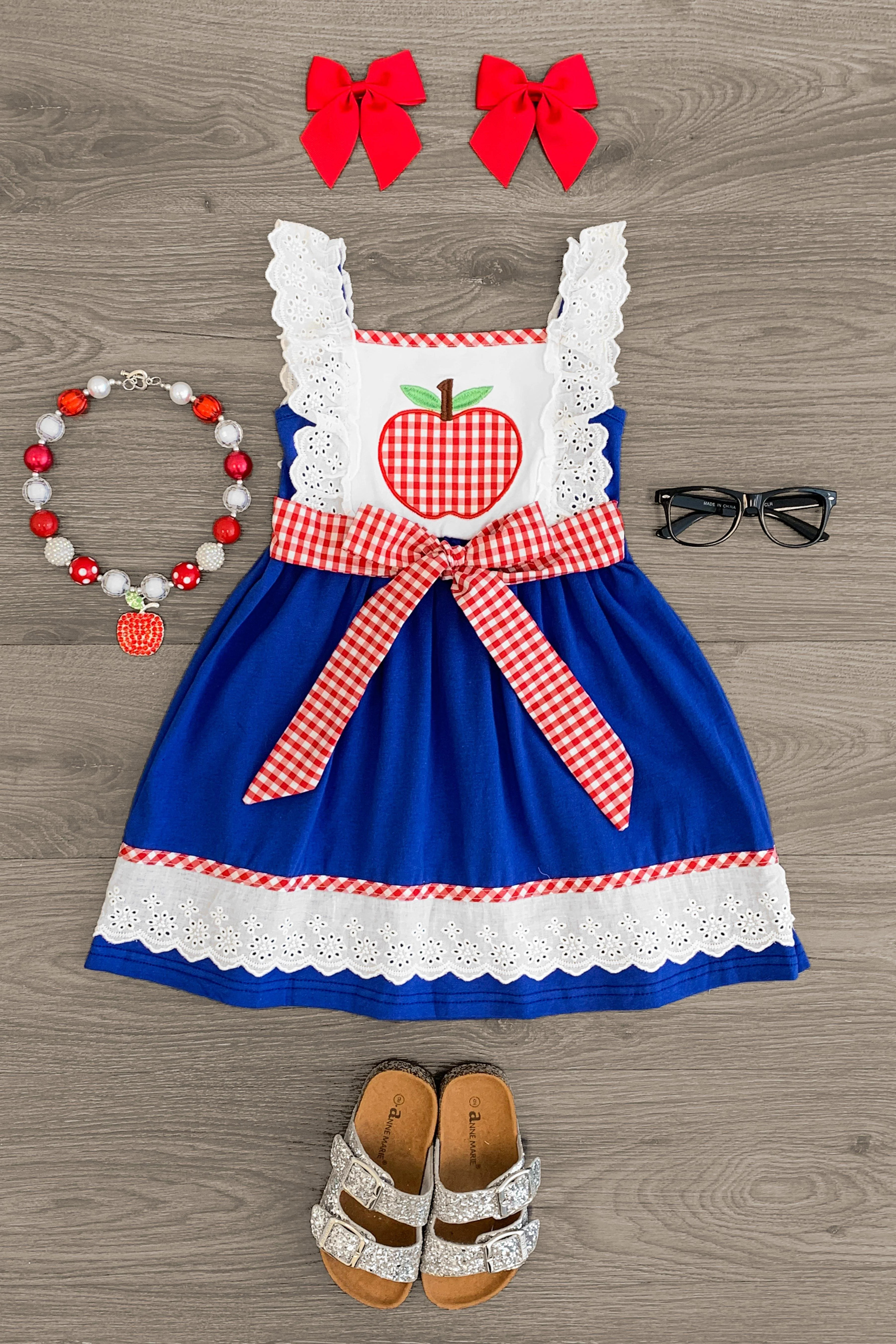 Apple Gingham Eyelet Dress | Sparkle In Pink