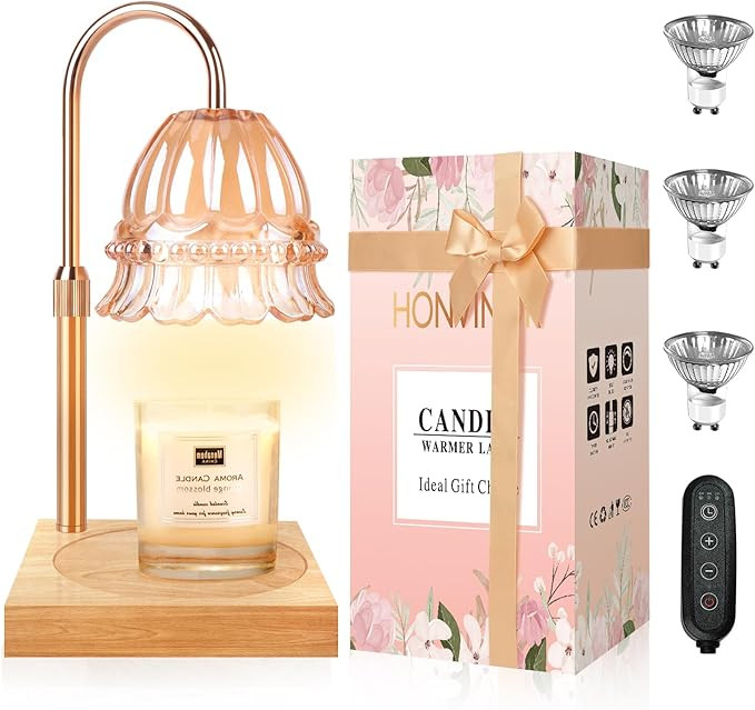 Flower Candle Warmer Lamp Adjustable Height, Candle Warmer Light with Timer & Dimmer, Compatible ... | Amazon (US)