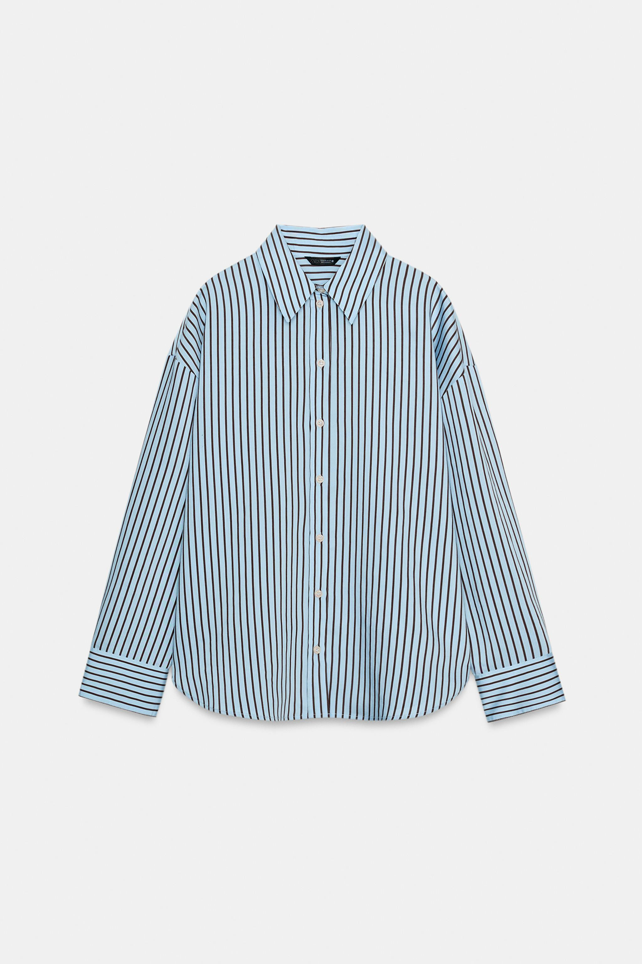 OVERSIZED STRIPED POPLIN SHIRT | Zara US