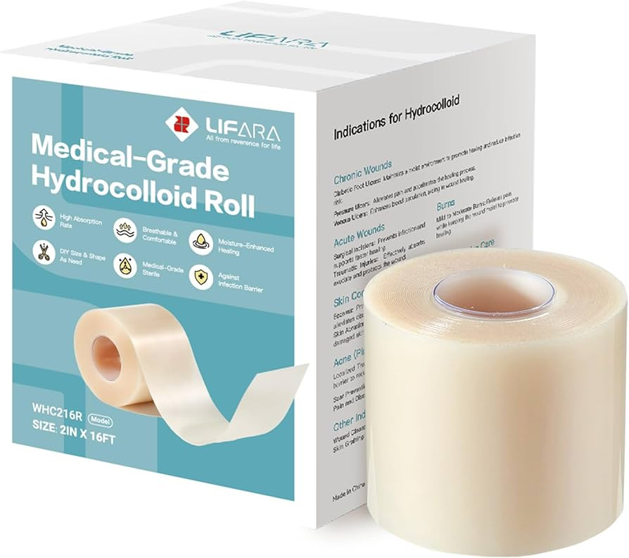 LIFARA Hydrocolloid Roll for Wound Care (WHC216R) - HSA FSA Eligible, 2in*16ft, 11.8mil/ 0.3mm Th... | Amazon (US)