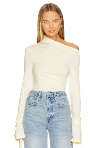 Nyah Bodysuit in Cream | Revolve Clothing (Global)
