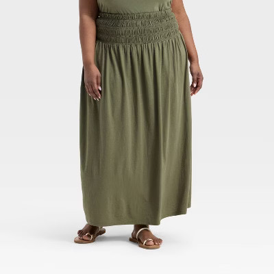 Women's Knit Smocked Maxi A-Line Skirt - Universal Thread™ | Target
