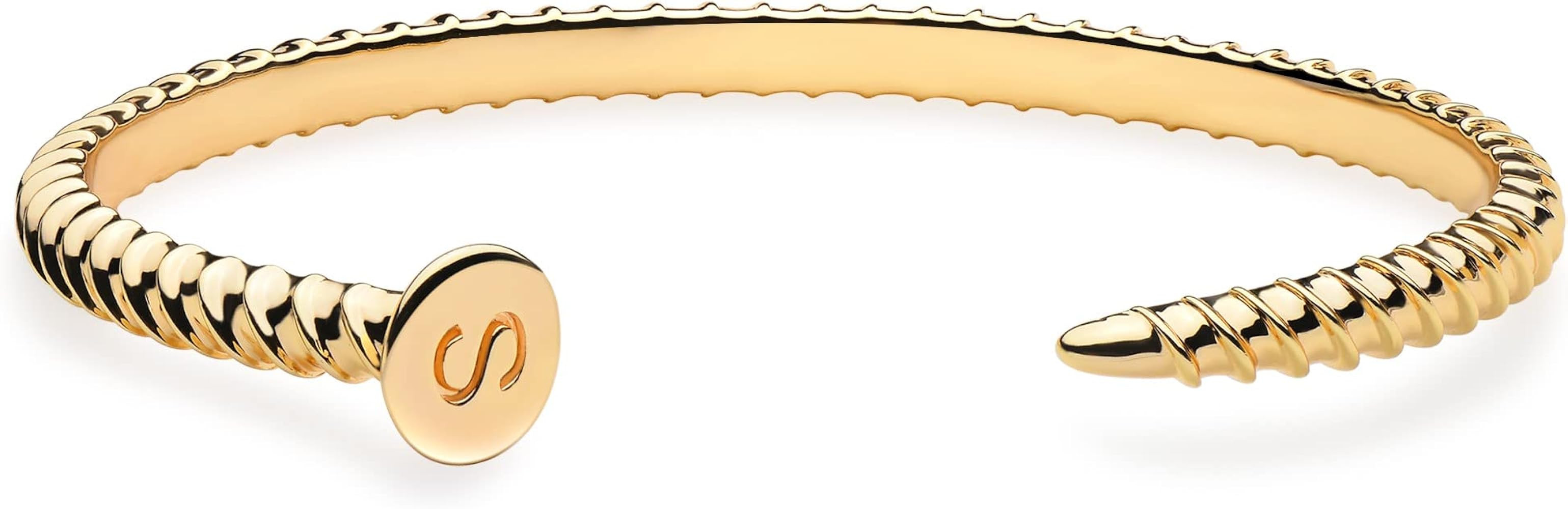 Fettero Gold Cuff Nail Bracelet for Women Bangle Bracelets Adjustable Open Wrap Letter Bracelet L... | Amazon (US)