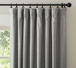 Custom Emery Linen Blackout Curtain - Flagstone | Pottery Barn (US)