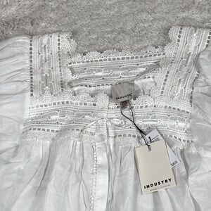 INDUSTRY REPUBLIC CLOTHING Women's White Cotton Lace Blouse, Size Medium | Poshmark