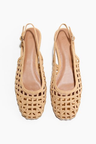 H & M - Braided-Look Slingbacks - Beige | H&M (US + CA)