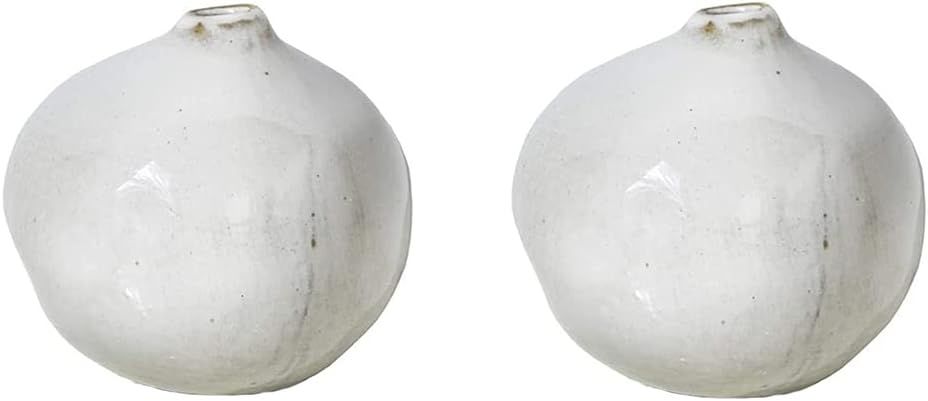 Serene Spaces Living Set of 2 Free-Form Glazed Ceramic Pomegranate Bud Vase- Centerpiece for Vint... | Amazon (US)