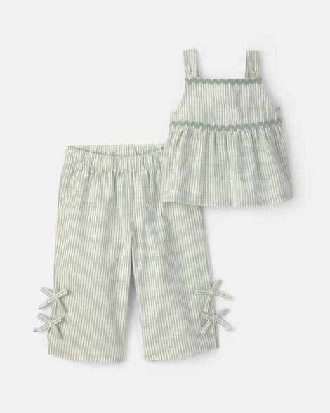 Baby Girl 2-Piece Striped Top & Pant Set - Green | Carter's Inc
