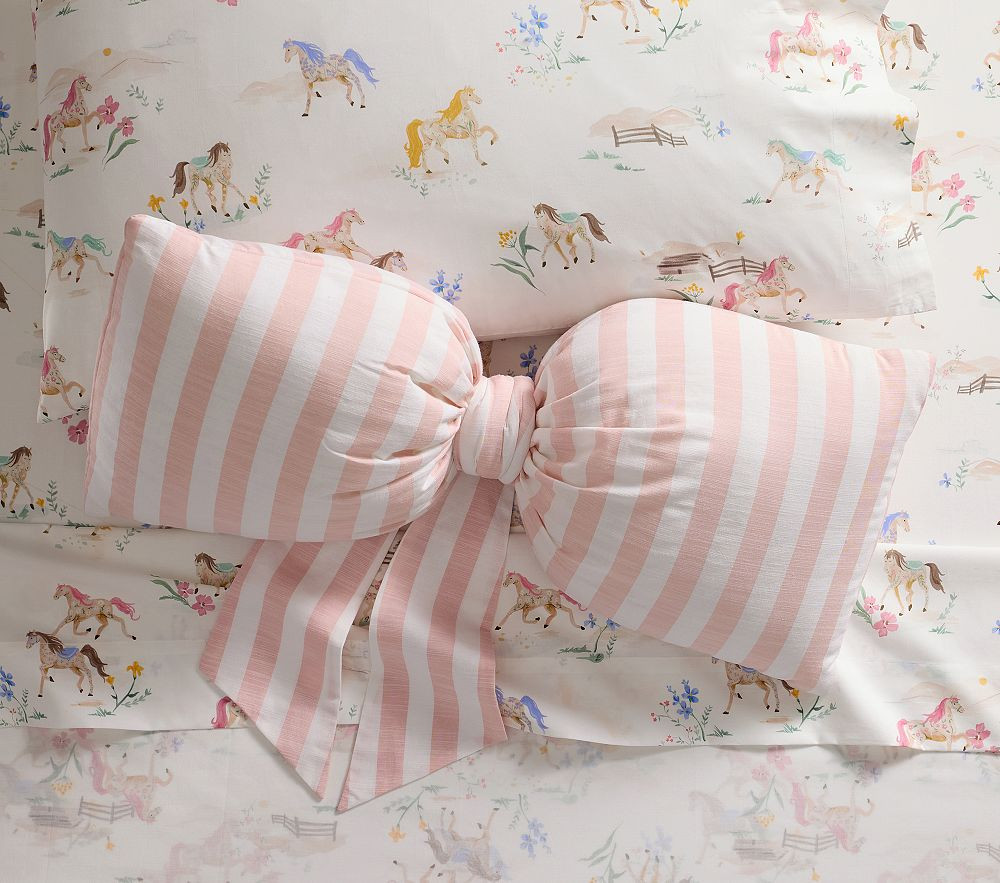 Stripe Bow Pillow | Pottery Barn Kids