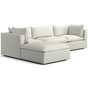 Lotus Deep 4-Piece Reversible Sectional Sofa with Ottoman + Reviews | Crate & Barrel | Crate & Barrel