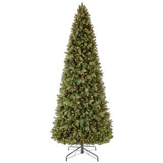 Home Accents Holiday 12 ft Westwood White Fir LED Pre-Lit Artificial Christmas Tree with 1,200 Wa... | The Home Depot