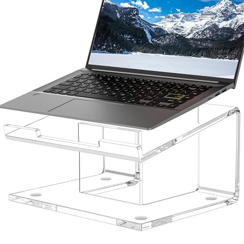 FUCDTEFC Acrylic Laptop Stand for Desk, Laptop Riser for 10-17.3 Inch Laptops, Ergonomic Computer Stand Holder Compatible with Macbooks and Notebooks | Amazon (US)