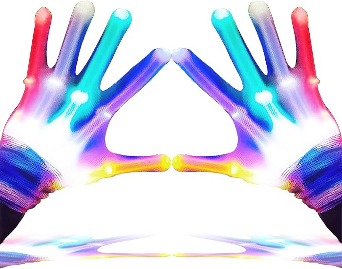 LED Gloves for Kids, Teens & Adults - Finger Light Gloves with 5 Colors/6 Modes - Perfect for 9-1... | Amazon (US)