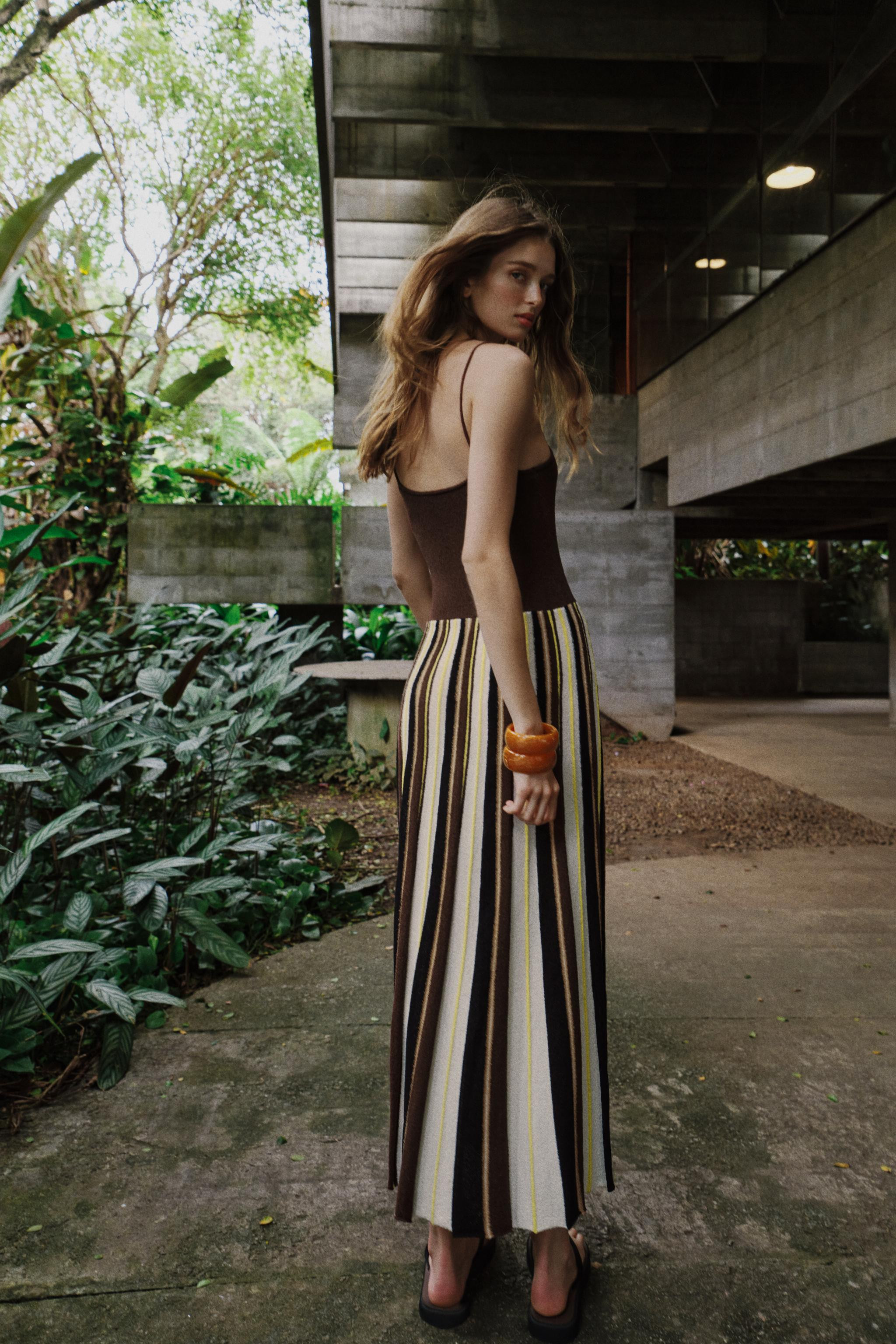 RUSTIC STRIPED DRESS | Zara Canada