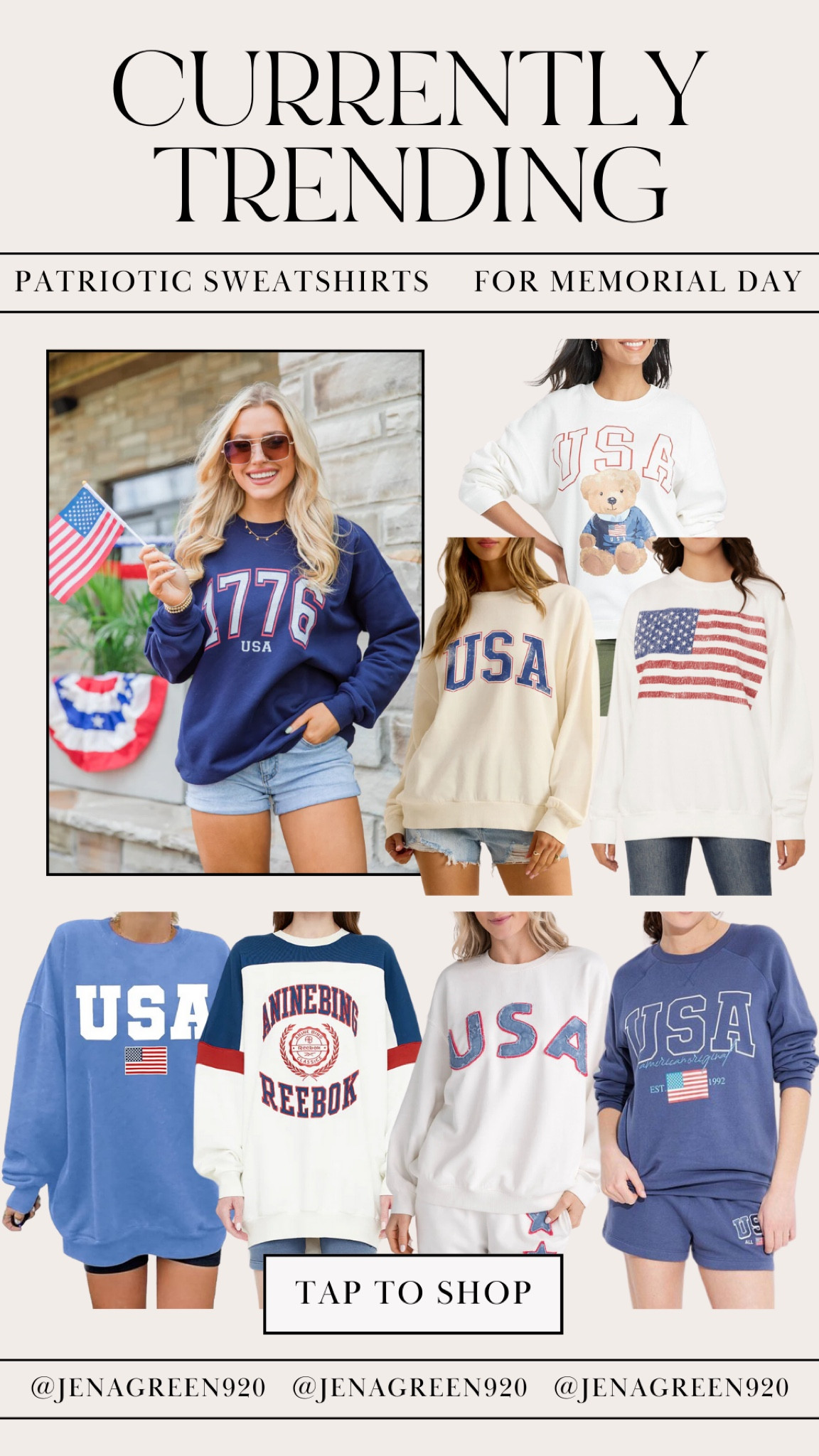 Currently Trending | Trending Fashion | Patriotic Sweatshirts | Memorial Day Sweatshirts 

#LTKfindsunder50 #LTKfindsunder100 

#LTKSeasonal