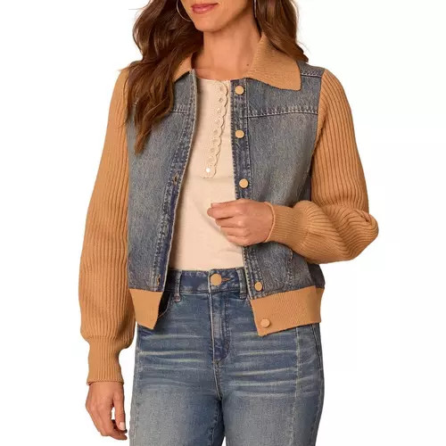 Women's Democracy Button Down Mix Media Denim Jacket | Scheels Sports