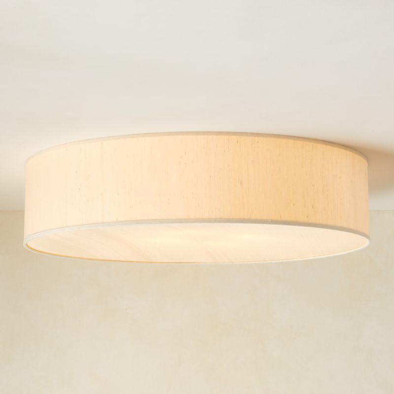 Boum Raw Silk Drum Flush Mount Light 34" by Ross Cassidy + Reviews | CB2 | CB2