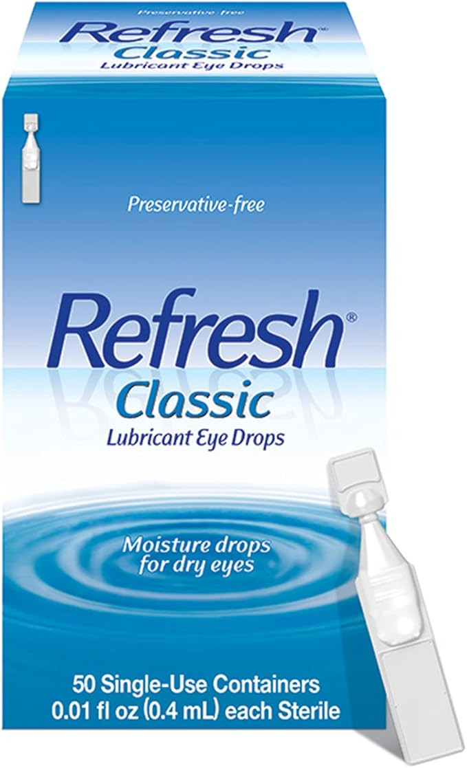 Refresh Classic Lubricant Eye Drops For Dry Eyes, Preservative-Free,0.01 Fl Oz Single-Use Contain... | Amazon (US)