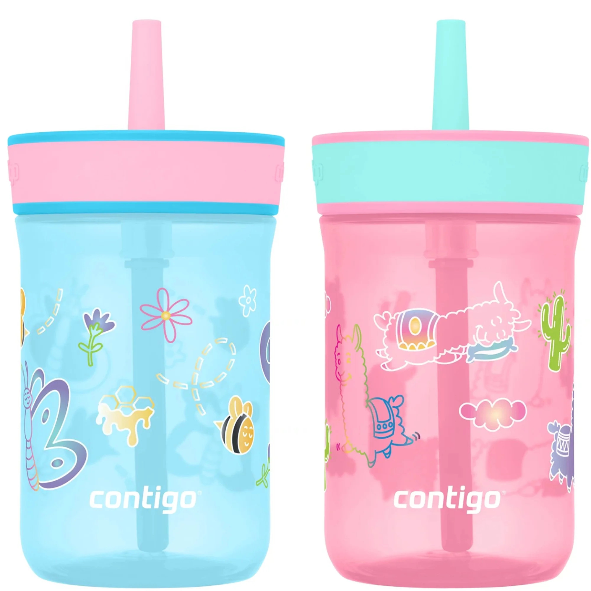 Contigo Kid's 14 oz. Leighton Tumbler 2-Pack - Butterflies & Honeybees/Llamas | Walmart (US)