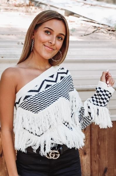 Dream Girl Sweater - Cream and Black | Hazel and Olive