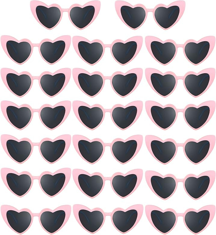 Flutesan 20 Pairs Heart Shaped Sunglasses Vintage Heart Glasses Women Bachelorette Sunglasses for... | Amazon (US)