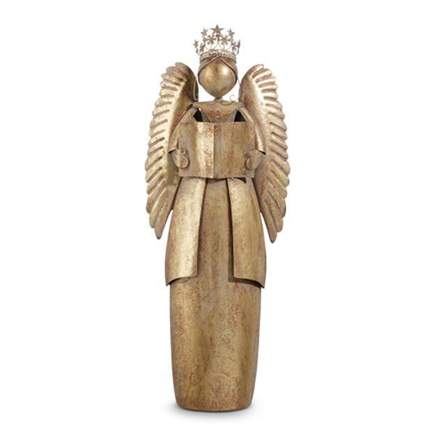 Antiqued Gold Finish Angel Figurine | Antique Farm House