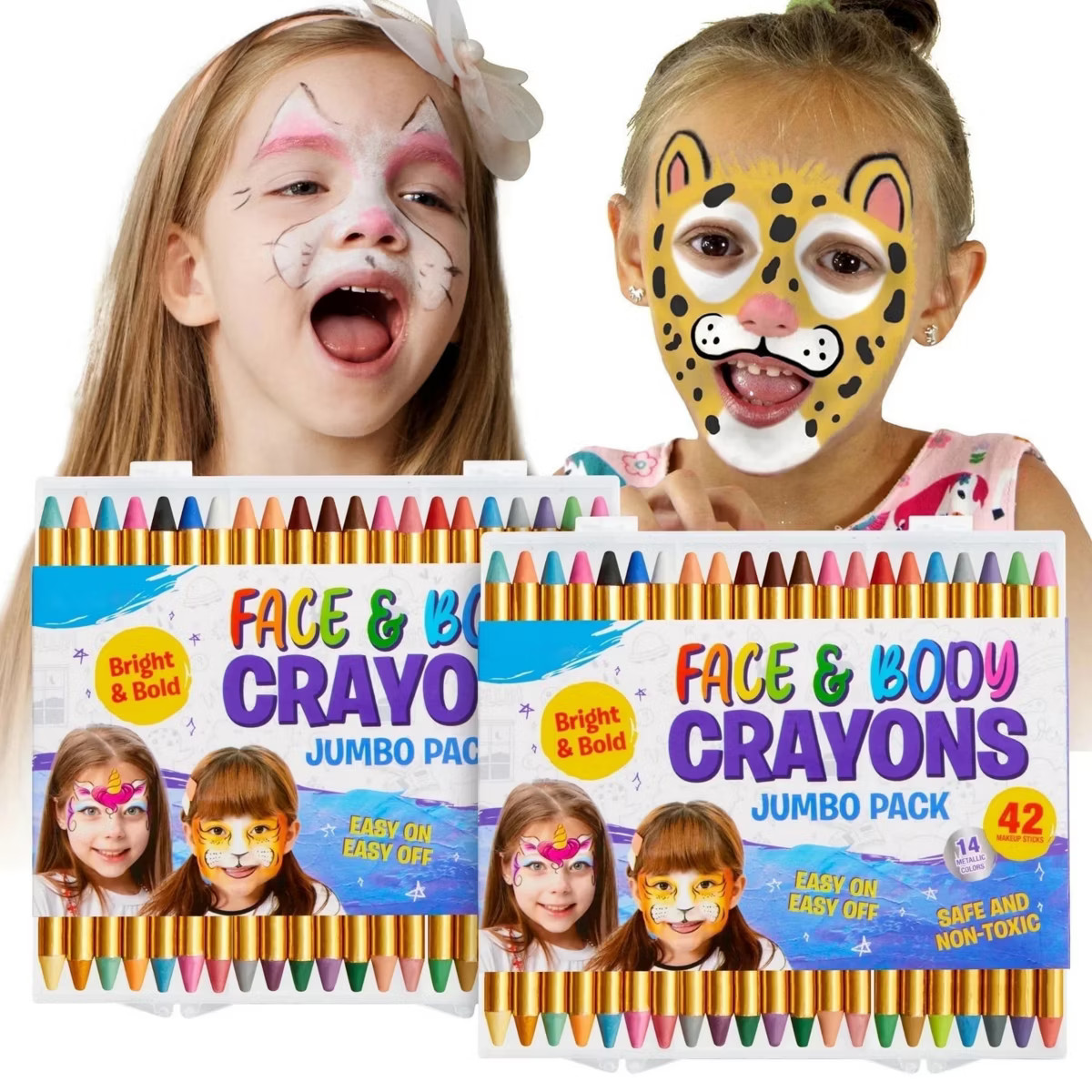 Joyfy Christmas Party Favors 42 PCS Non-toxic Face Body Paint Crayons Kit for Kids Toddlers With ... | Target