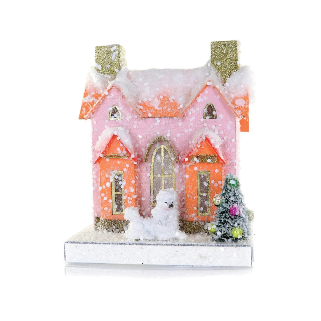 Petite Poodle Chateau 6.75 Paper Mache House - Etsy | Etsy (US)