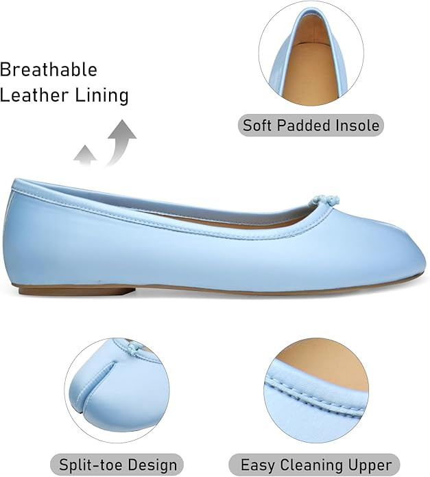 Tabi Ballet Flats Shoes for Women Rounde Toe Wide Width Split Toe Low Heel Comfortable Flats Shoe... | Amazon (US)