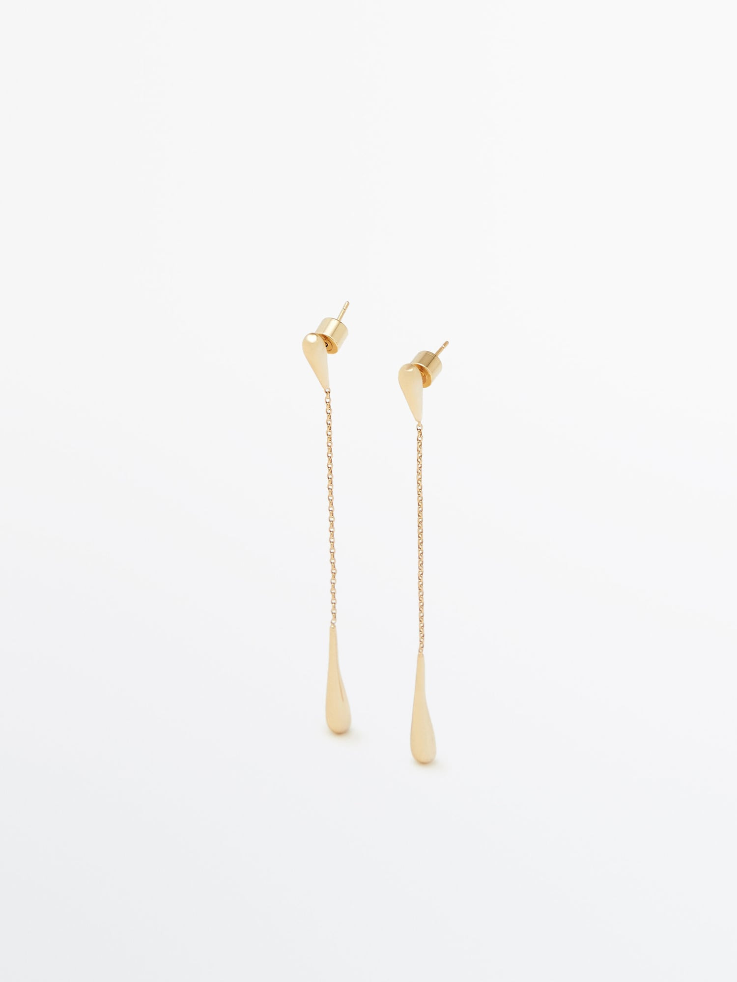 Gold-plated teardrop dangle earrings | Massimo Dutti US