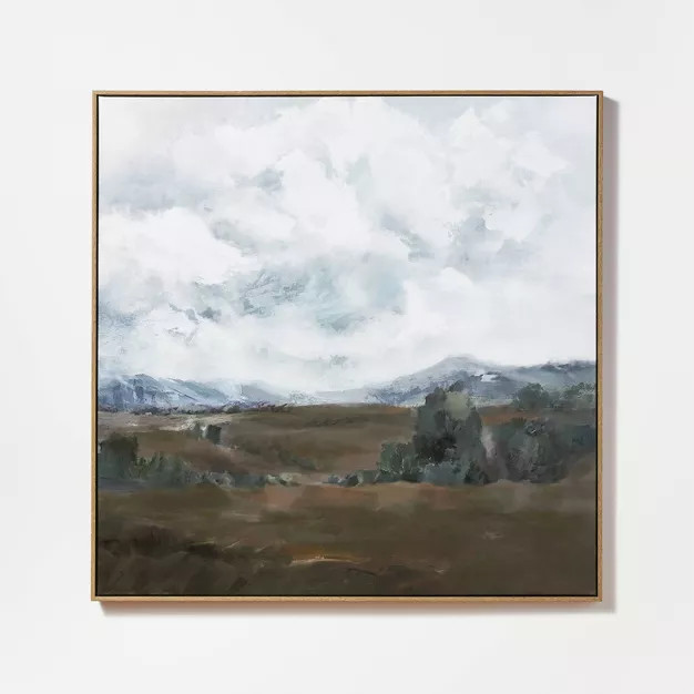 33" x 33" Cloudy Sky Framed Wall Canvas Blue - Threshold™ designed with Studio McGee | Target