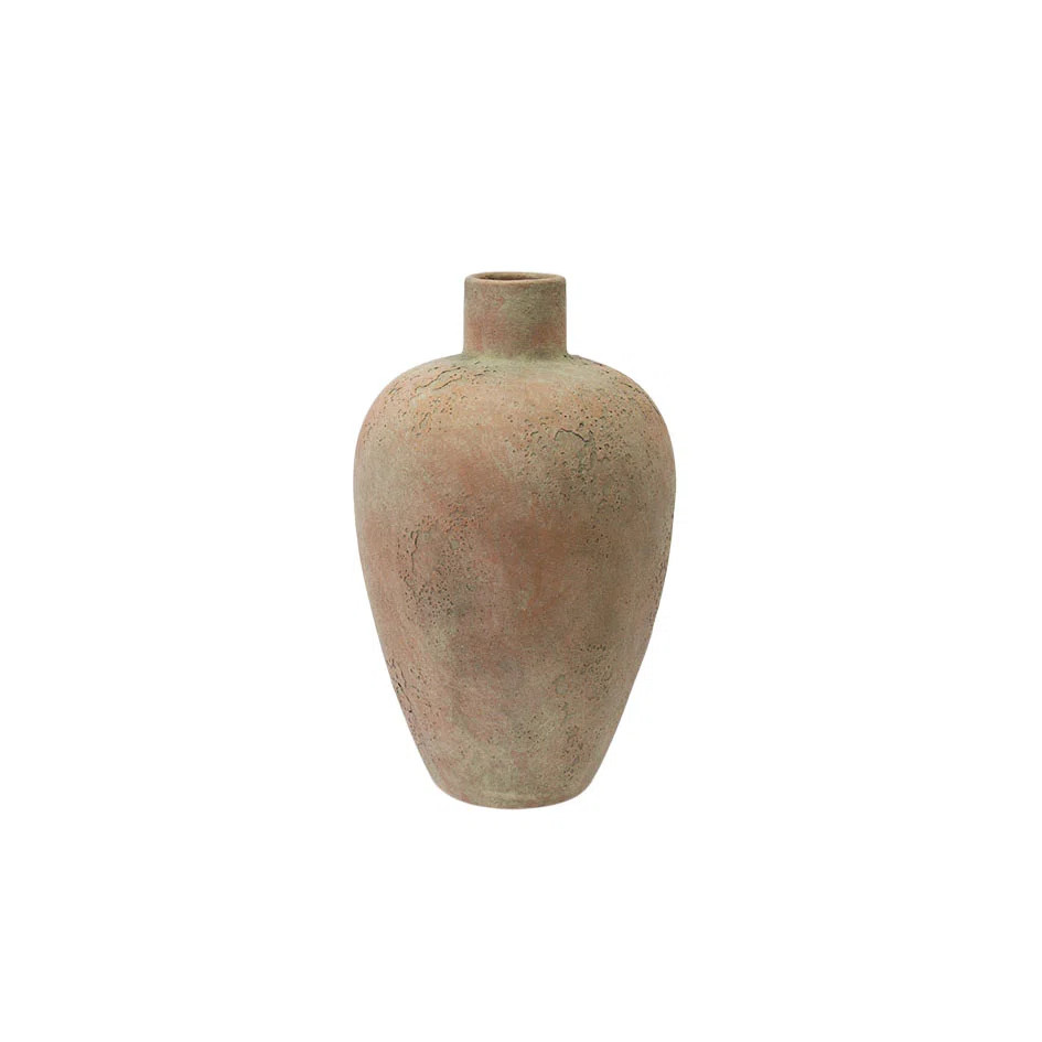 Cole and Ceramic Wide Textured Decorative Vase with Brown Accents | Joss & Main