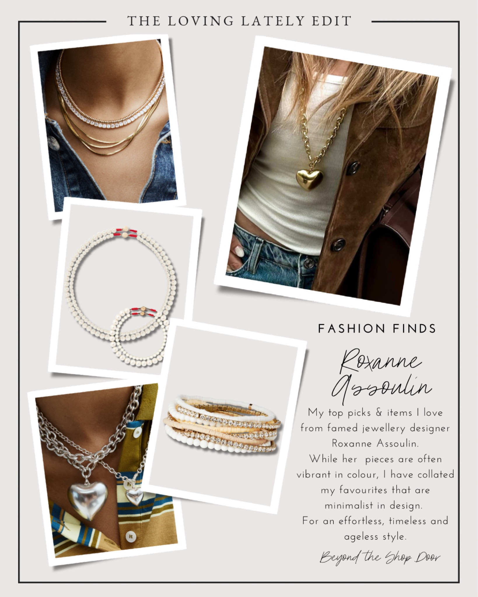 FASHION FINDS - Roxanne Assoulin

My top picks & items I love from famed jewellery designer Roxanne Assoulin.
While her  pieces are often vibrant in colour, I have collated my favourites that are more minimalist in design. 

For an effortless, timeless and ageless style.


#LTKStyleTip #LTKOver40