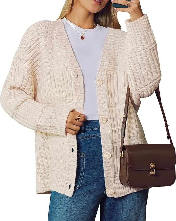 Arach&Cloz Women's Wool Blend Chunky Knit Winter Cardigan Sweaters 2025 | Amazon (US)
