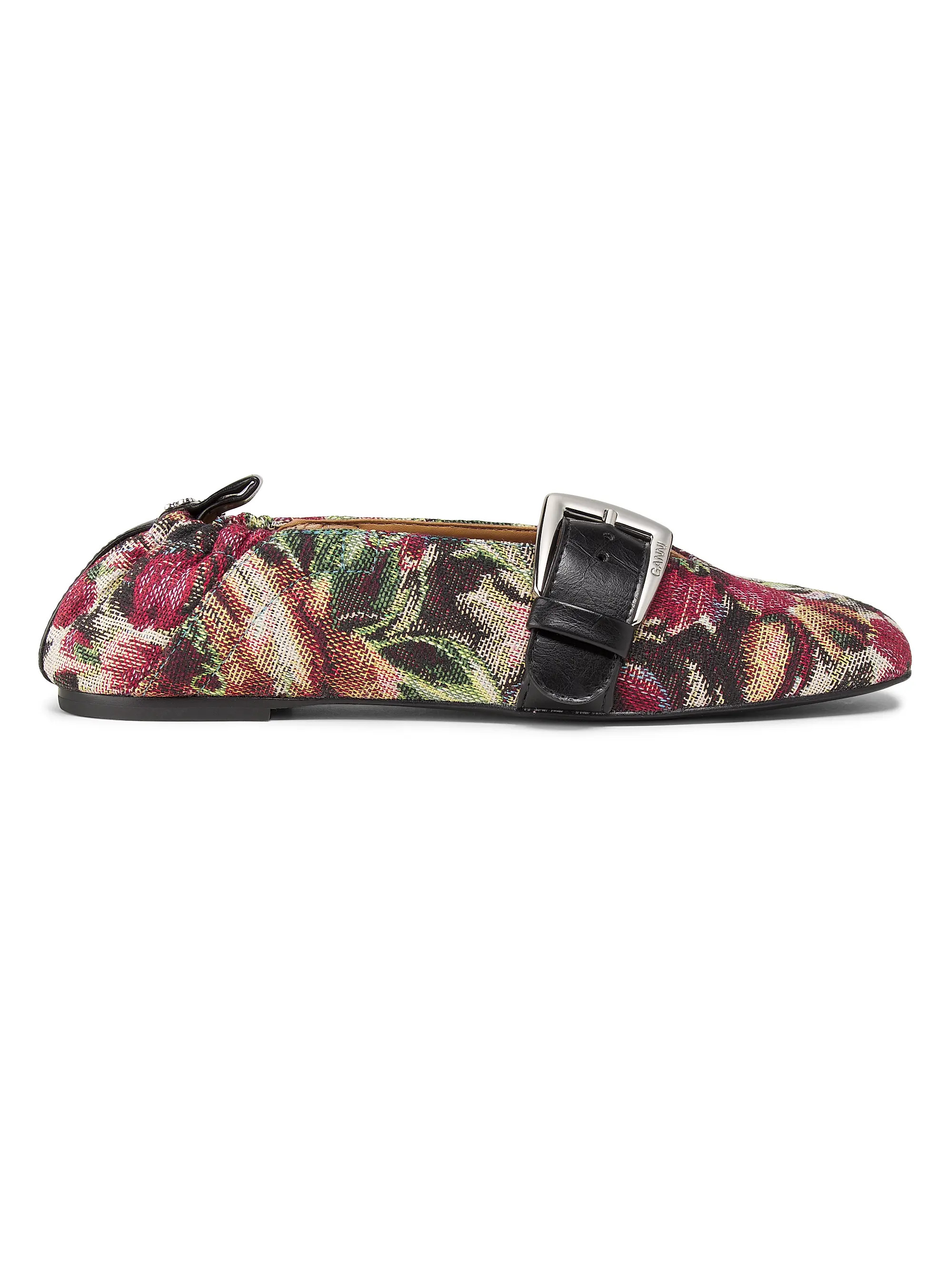 Ganni Butterfly Tapestry Mary Jane Flats | Saks Fifth Avenue | Saks Fifth Avenue