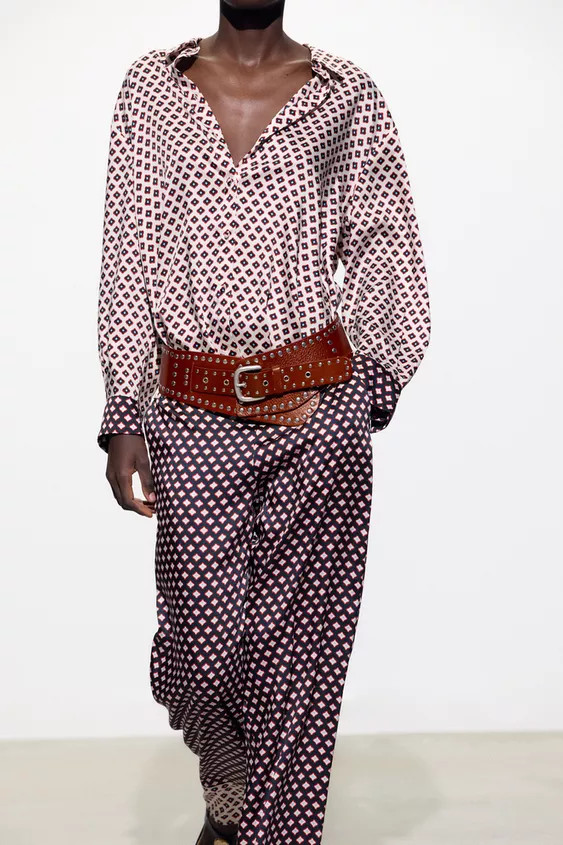 STUDDED LEATHER SASH BELT | Zara US