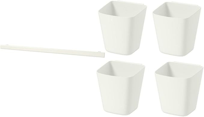 SUNNERSTA Container, white, Set of 4 with Rail Hanger | Amazon (US)