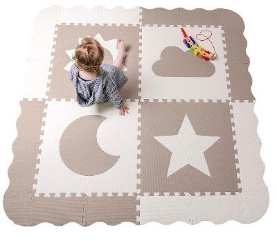 CHILDLIKE BEHAVIOR Baby Play Mat Tiles - Non Toxic Foam Floor Mat for Playroom & Nursery, 61"x61"... | Target